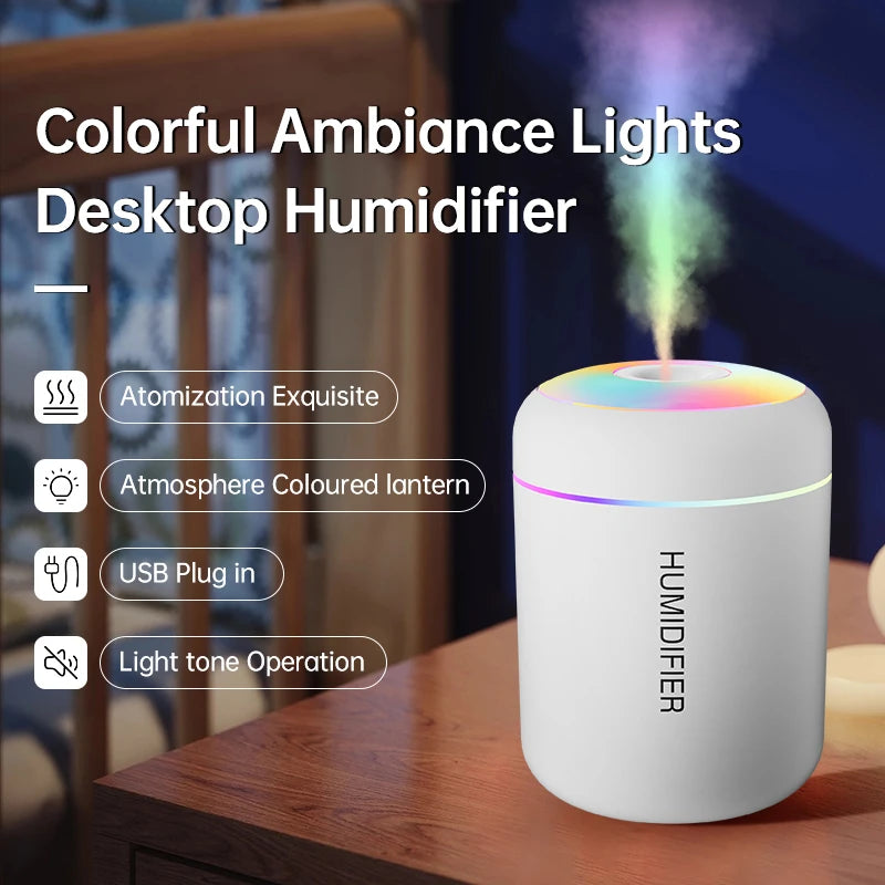 Mini USB-luchtbevochtiger met LED-verlichting