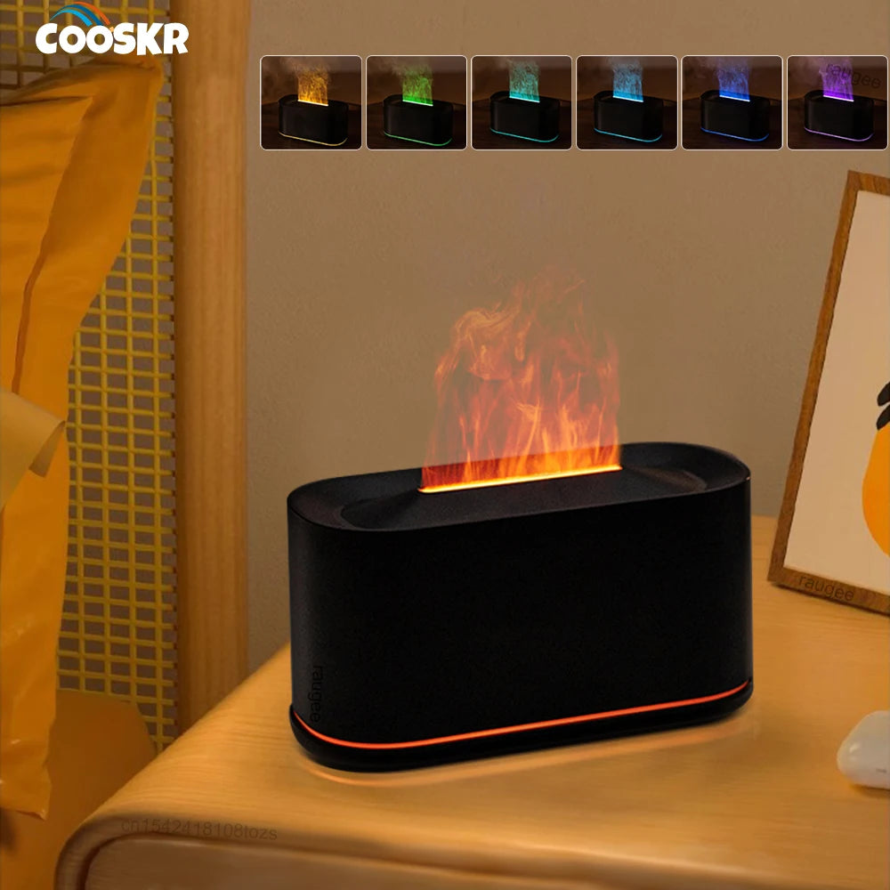 FlameMist Aroma – USB-luchtbevochtiger met vlameffect en sfeerverlichting