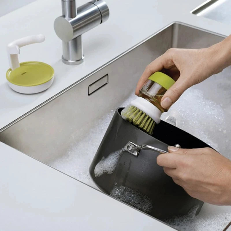 SoapFlow – Afwasborstel met Geïntegreerde Zeepdispenser