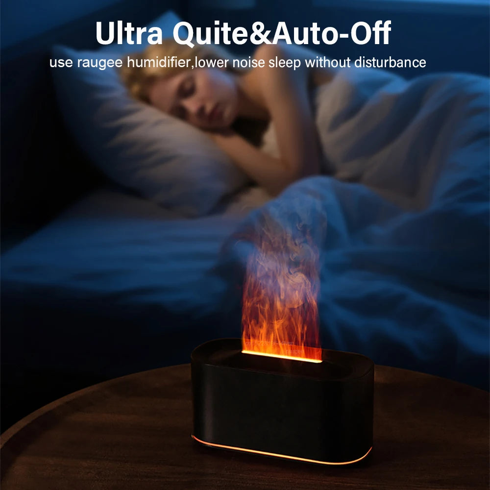 FlameMist Aroma – USB-luchtbevochtiger met vlameffect en sfeerverlichting